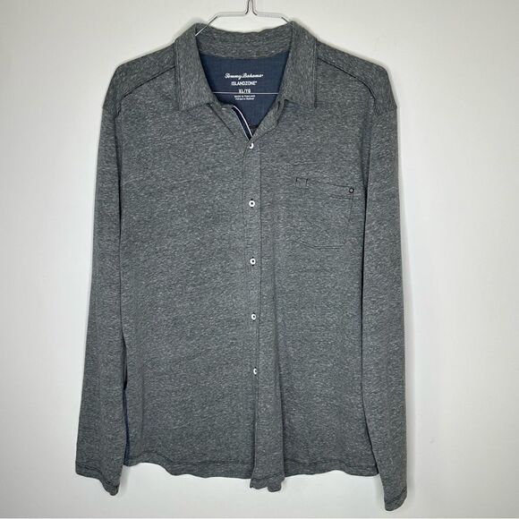 Tommy Bahama Island Zone Heather Gunmetal Gray LS Shirt‎ in Size XL - Picture 5 of 6